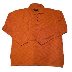 Mens Vintage 90s Bergati Rust colored 3D Sweater Size: Large